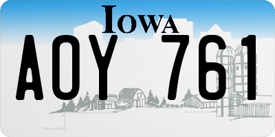 IA license plate AOY761