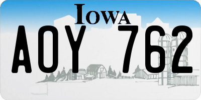 IA license plate AOY762