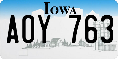 IA license plate AOY763