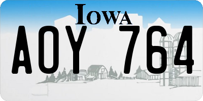 IA license plate AOY764