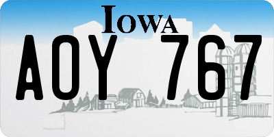 IA license plate AOY767