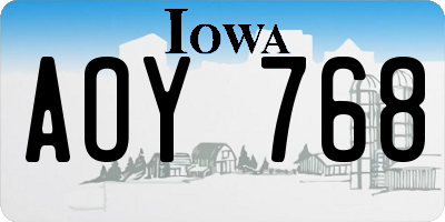IA license plate AOY768