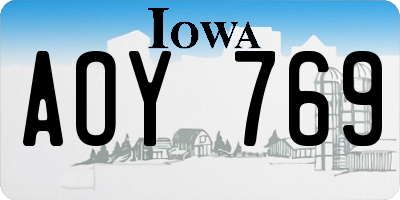 IA license plate AOY769