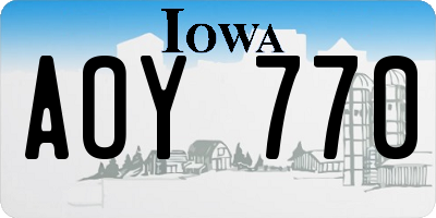 IA license plate AOY770