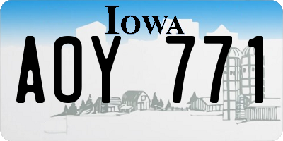 IA license plate AOY771