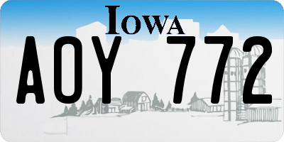 IA license plate AOY772