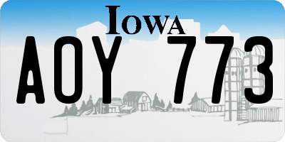 IA license plate AOY773