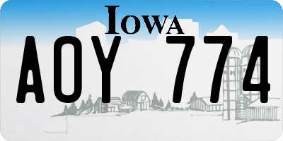 IA license plate AOY774