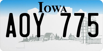 IA license plate AOY775