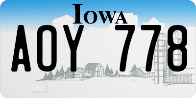 IA license plate AOY778