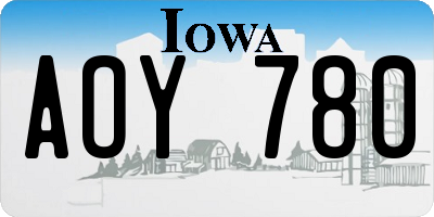 IA license plate AOY780