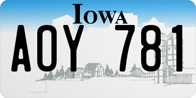 IA license plate AOY781