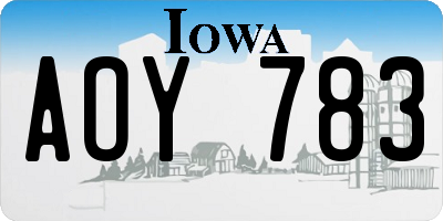 IA license plate AOY783