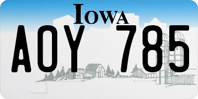 IA license plate AOY785