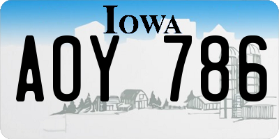 IA license plate AOY786