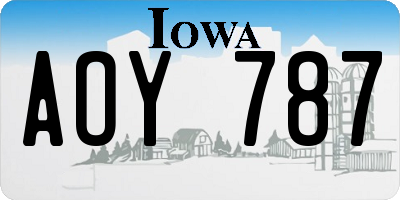 IA license plate AOY787