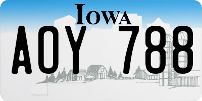 IA license plate AOY788