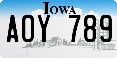 IA license plate AOY789