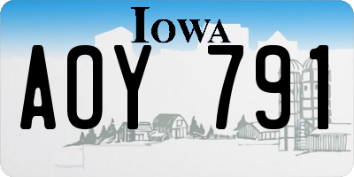 IA license plate AOY791