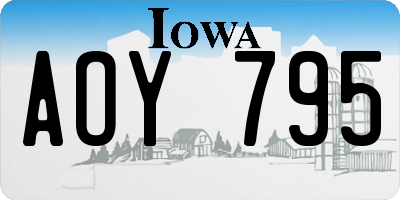 IA license plate AOY795