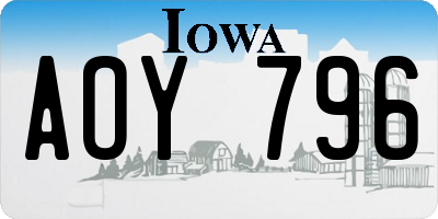 IA license plate AOY796