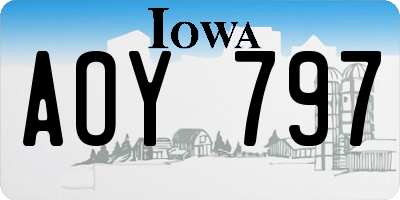 IA license plate AOY797