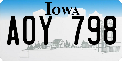 IA license plate AOY798