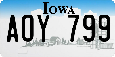 IA license plate AOY799