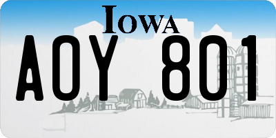IA license plate AOY801