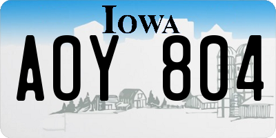 IA license plate AOY804