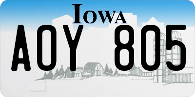 IA license plate AOY805
