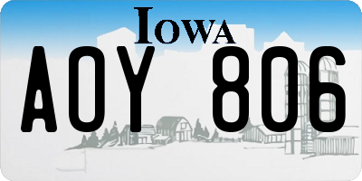 IA license plate AOY806