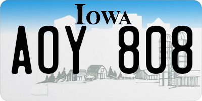 IA license plate AOY808