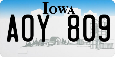 IA license plate AOY809