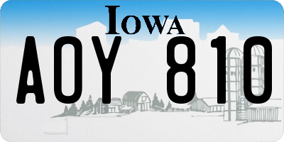 IA license plate AOY810