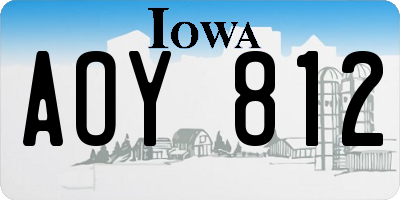 IA license plate AOY812