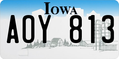 IA license plate AOY813