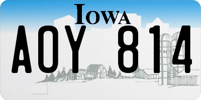 IA license plate AOY814