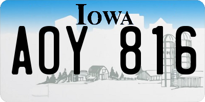 IA license plate AOY816