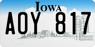 IA license plate AOY817