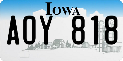 IA license plate AOY818