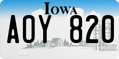 IA license plate AOY820