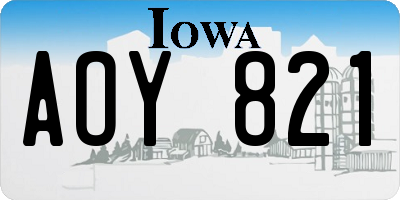 IA license plate AOY821