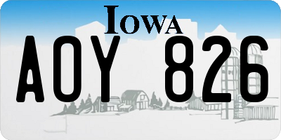 IA license plate AOY826