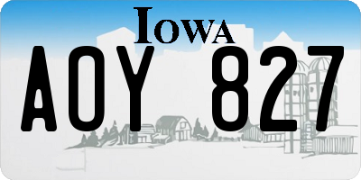 IA license plate AOY827