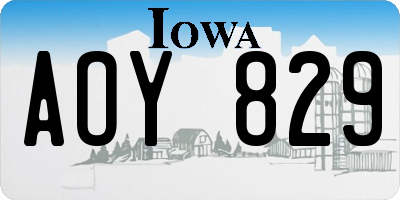 IA license plate AOY829