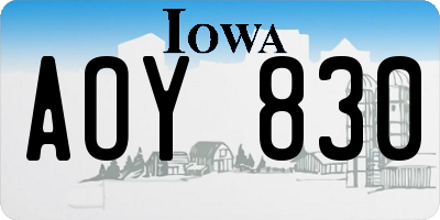 IA license plate AOY830
