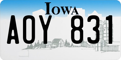 IA license plate AOY831