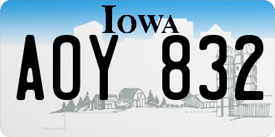 IA license plate AOY832