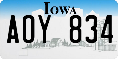 IA license plate AOY834